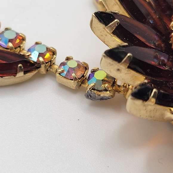 VTG Juliana Necklace | Amber/Topaz & AB Rhinestones | Verified | *AS IS* - Picture 11 of 12